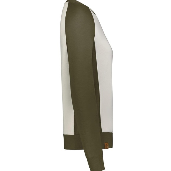 Holloway Ivy League Fleece Crew Raglan Sleeve Sweatshirt Olive Heather Birch XS - Picture 3 of 7